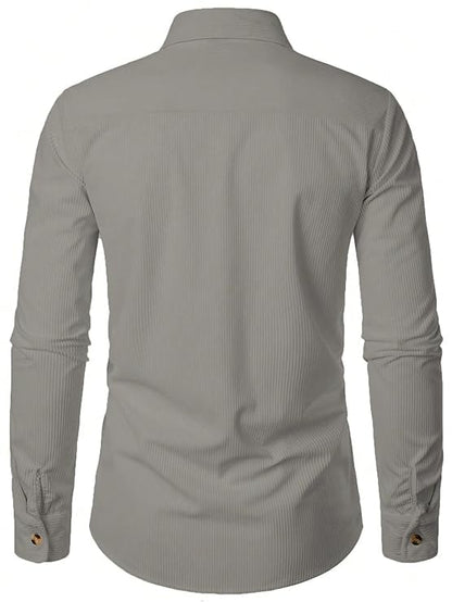 Trillmixa MenS Polyester Shirt With Spread Collar Neck Full Sleeves Two Side Pockets Solid Pattern Relaxed Fit And Standard Len
