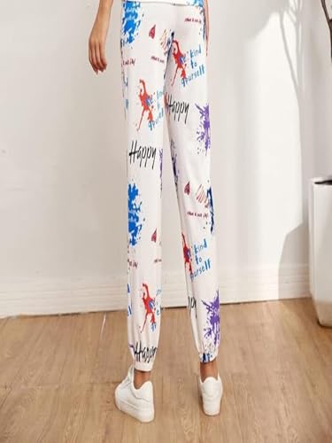 Greciilooks WomenS Tie-Dye Joggers Stretchable Pants | Slim Fit Casual Joggers For Women | Straight Relaxed Fit Trousers | Gym