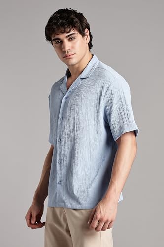 Fyltr MenS Solid Regular Fit Shirt (Fylss25Ms-1317_Mist Blue