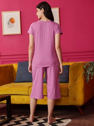 Clovia Night Suits for Women, Night Dresses for Women, Capri Night Suit for Women, Women Night Suit Set, Night Wear for Women, L