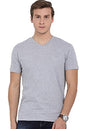 ADRO Men's V Neck Solid Cotton T-Shirt (VN-M-PLN-GR_Grey_XL)