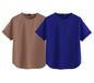 Juneberry Pure 100% Cotton Oversized Loose Baggy Fit Round Neck With Drop Shoulder Cork & Royal Blue Half Sleeves Boyfriend T-Sh