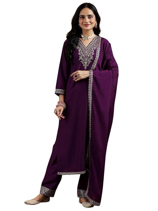 Libas WomenS Silk Blend Kurta Set (485770R