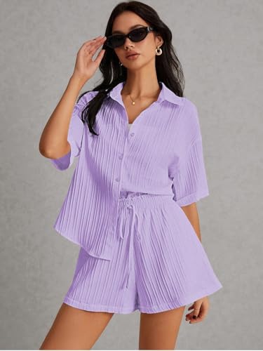 Leriya Fashion WomenS Poly Lycra Blend Solid Regular Western Co Set (Lf-W.Co-Ord Set-W2274&Sh305_Purple