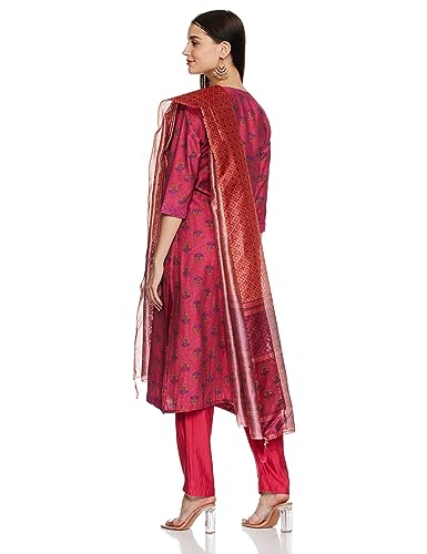 Ketch WomenS Polyester Blend Kurta&Pant&Duppata (Khk3000803_Pink