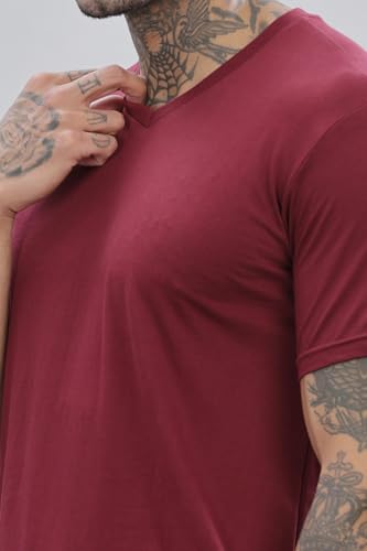 ADRO V-Neck T Shirt for Men, 100% Cotton Vneck Tshirt is Ideal for Casual wear, Workouts and Loungewear, Adding a Stylish Touch.