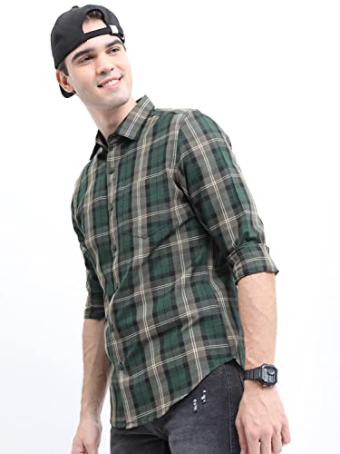 Ketch Men Olive Slim Fit Shirt