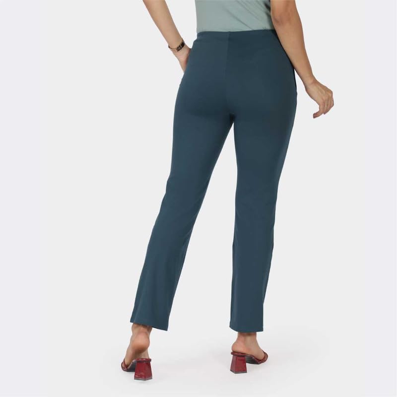 BlissClub Women Ultimate Straight Pants| Pintuck Design | No-Dig Waistband | Trousers for Women | 2 Zippered Pockets