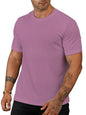 SMOWKLY Mens Solid Regular Fit T-Shirt (1286_Pink