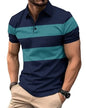 Noble Monk Mens Polo Neck Half Sleeves Color Blocked T-Shirt