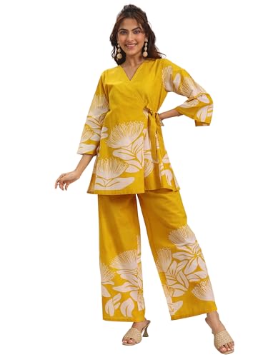 Libas WomenS Cotton Co-Ords (400633H_Yellow