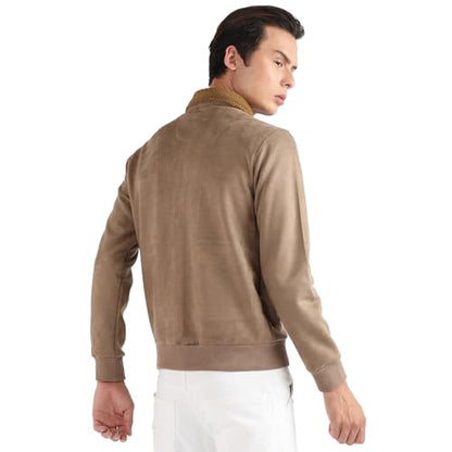 Campus Sutra Mens Car Coat (CBAWM23_CSMAWJK6036_Beige