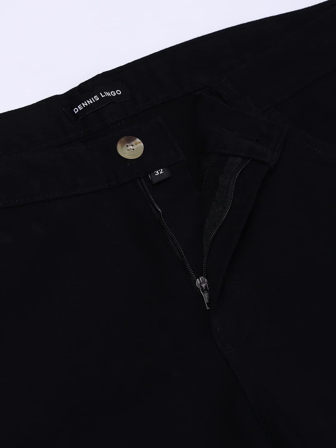 Dennis Lingo Men Slim Fit Black Chino Trousers