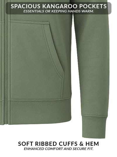ADRO Men's Cotton Neck Hooded Sweatshirt (ZHH-24-PLN-PT_Pista