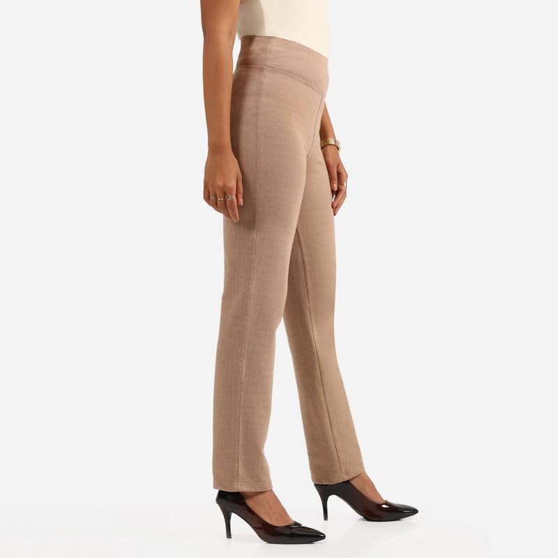 BlissClub Womens Pants (Werkit_Straight_Hema Herringbone-Caramel Tall-Above 5.5