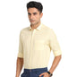 Turtle Men Cotton Linen Slim Fit Cream Solid Formal Shirt