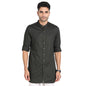 Turtle Men 100% Cotton Dark Green Jacqard Print Slim Fit Ceremonial Kurta