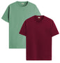ADRO Mens T Shirts | Solid Tshirts for Men | Pure Cotton Lycra Fabric | 4 Way Stretch Smart tech Tshirt | Pack of 2 Round Neck T