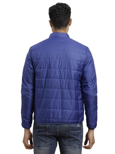 Turtle Men Nylon Solid Blue Zipper Windcheater Jacket