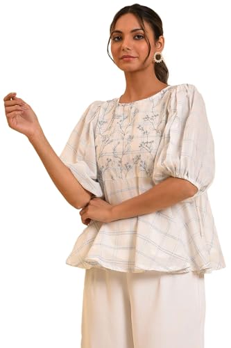 W for Woman Womens Regular Fit Top (23FEW31206-820554_Ecru