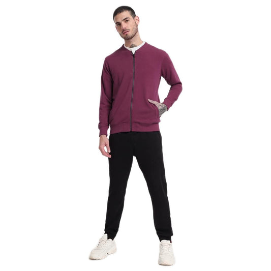 Bewakoof MenS Solid Red Round Neck Long Sleeves Sweatshirt