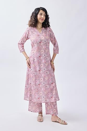 Toochki Salwar Suit For Women | Two Piece Salwar Suit For Women | Cotton Salwar Suit | Light Pink Floral Printed Salwar Suit | R