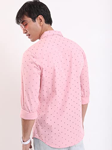 Ketch MenS Slim Fit Shirt (Khsh001330_Pink