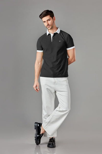 BE ACTIVE Mens Casual Polo Tshirt with Contrast Collar|| Tshirt for Men || Tshirt for Men Stylish || Tshirt for Men Polo (PTP00