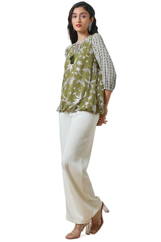 Soch Womens Regular Fit Tunic Shirt (FWA4TU30183B_Olive