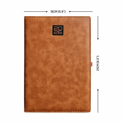 Anupam Merito 2026 Diary With Dates, New Year Diary 2026 Daily Planner 80 Gsm Full Page For Monday-Friday & Saturday-Sunday In O