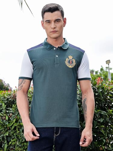 Thomas Scott Mens | Solid | Polo Neck | Polyester Blend | Knitted | Button Closure | Ribbed Shorts Sleeve | Regular Fit | Tshir