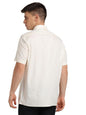 Turtle Men 100% Cotton Regular Cream Self Design Half Sleeve Formal Shirt