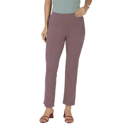BlissClub Women Ultimate Straight Pants| Pintuck Design | No-Dig Waistband | Trousers for Women | 2 Zippered Pockets