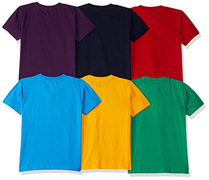 T2F Boys Cotton Printed Regular Fit T-Shirt (Pack of 6)