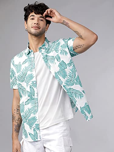 LookMark Mens Cotton Blend Casual Beach Wear Shirts | Stylish Printed Shirts for Men | Comfortable Summer Wear | Party, Vacatio