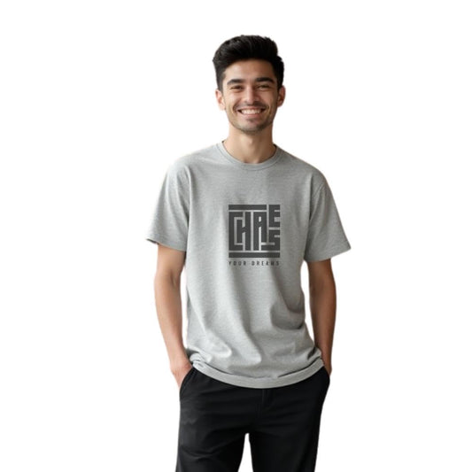 Nobero MenS Regular Fit T-Shirt (1M-Twts-C0561-Wr_Grey
