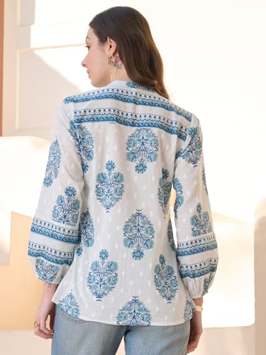 Stylum Womens Ethnic Buta Printed Cotton Top