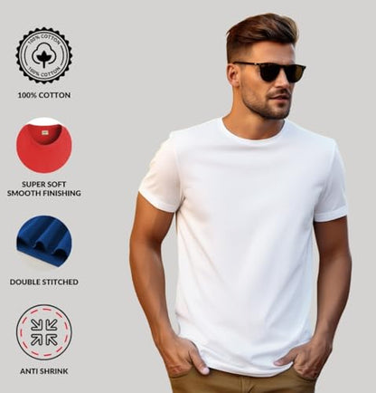 ADRO T Shirts Pack of 2 Mens Tshirts Cotton T Shirts for Men Tshirt T-Shirts Combo T Shirts Tshirts for Men Plain Solid Tshirts
