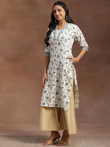 Libas WomenS Cotton Straight Kurta (29053H_Off White