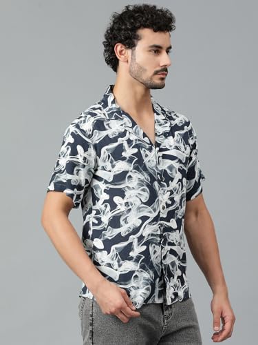 Kotty MenS Fashionable/Casual Printed Spread Collar & Premium Fabric & Stylish & Comfortable Casual Wear Shirt(Multicolor,M)