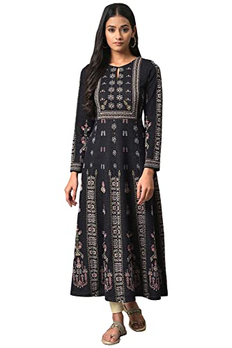 W for Woman Women Cotton Jacquard Flared Plus Size Winter Kurta