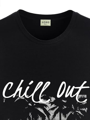 ADRO Mens Nature Graphic Tshirt - Premium Cotton T-Shirt with Stunning Nature Design - Best for Outdoor Enthusiasts Print Black