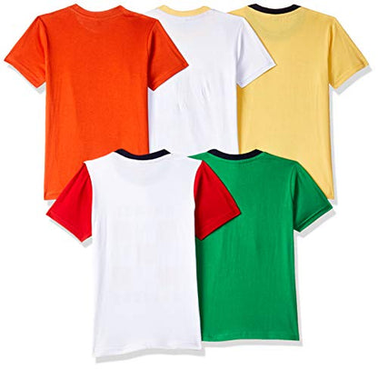 T2F Boys Cotton Printed Regular Fit T-Shirt (Pack of 5)