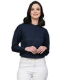 Style Quotient Women Solid Navy Regular Formal Shirt