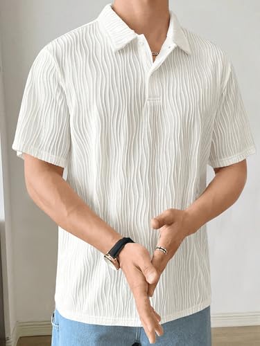 Noble Monk MenS Regular Fit Polo T-Shirt |Half Sleeves |Textured Popcorn T-Shirts For Men | Stylish Half Sleeve T-Shirt For Men