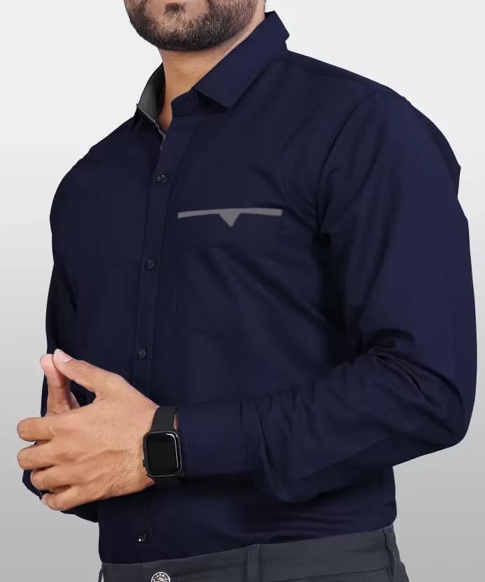 CB-COLEBROOK Mens Regular Fit Solid Soft Touch Cotton Casual Shirt with Pocket Design with Spread Collar & Full Sleeves (Availa