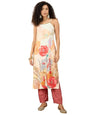 Varanga Women Spaghetti Strap Straight Floral Kurta With Trousers