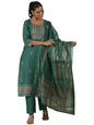 Libas WomenS Silk Blend Kurta Set (49229_Teal Green