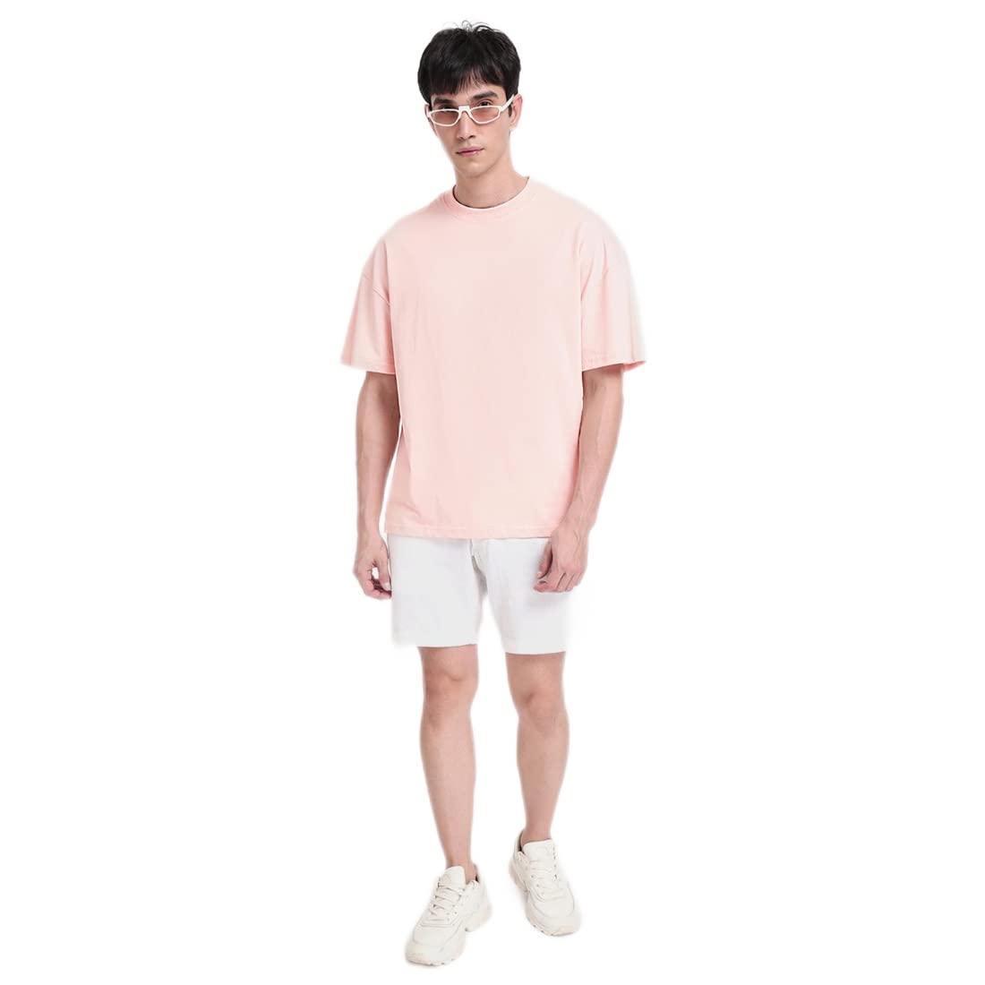 Bewakoof Unisex Solid Pink Half Sleeve Round Neck T-Shirt