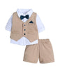 BUMZEE Boys Cotton Collar Neck Full Sleeves Solid Formal Set Beige & White - 6-12 Months (Peb11117C-bge)
